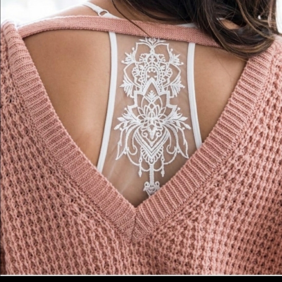 White lace mesh back bralette - Picture 6 of 7